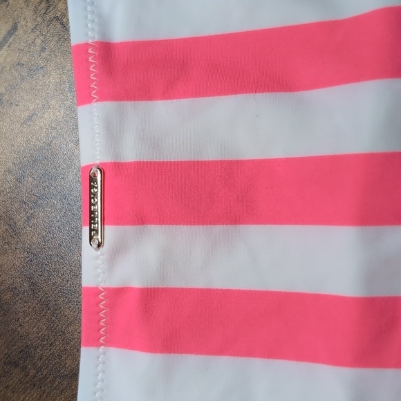 BRAZILLIAN cut HOT Pink Stripe HIGH Waisted Bikini Bottoms & Crotched top - Picture 6 of 12